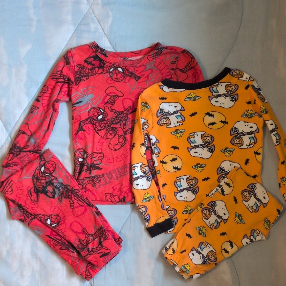 Kids Pajamas Set - Red and Orange